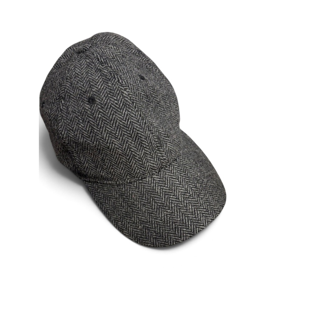 Brooks Brothers Grey Herringbone Wool Blend Baseball Cap Hat S/M